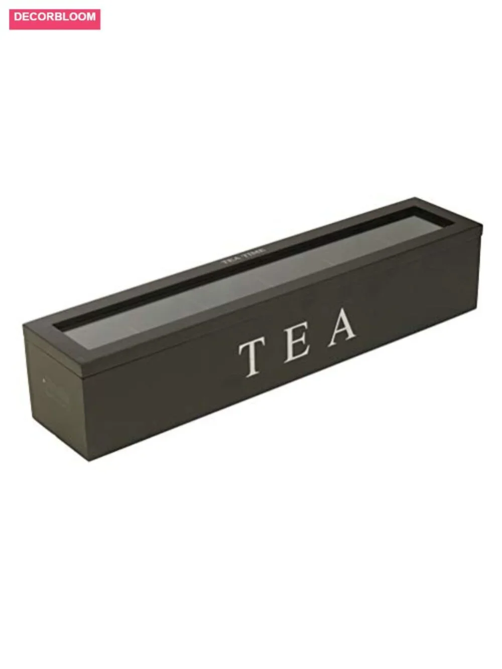 Wooden Tea Storage Box with Slots - Multi-Purpose Organizer for Bags